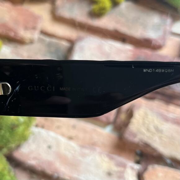 Gucci GG0808S 001 Marmont Black Round Cat Eye Acetate Sunglasses - Picture 9 of 11